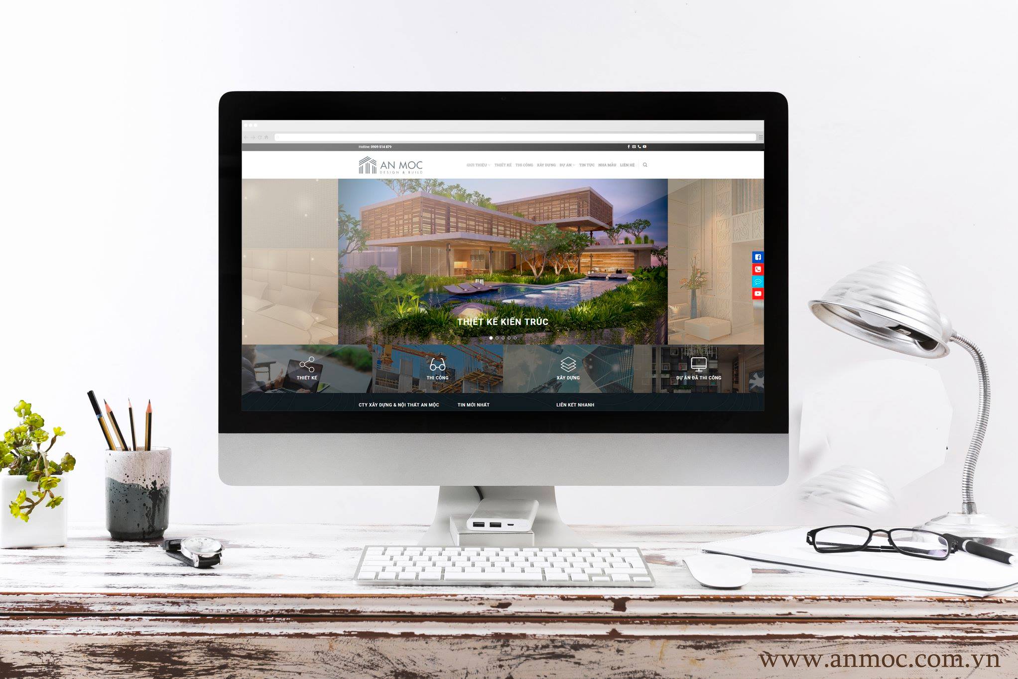 Website Thiết kế và Thi công nội thất An Mộc