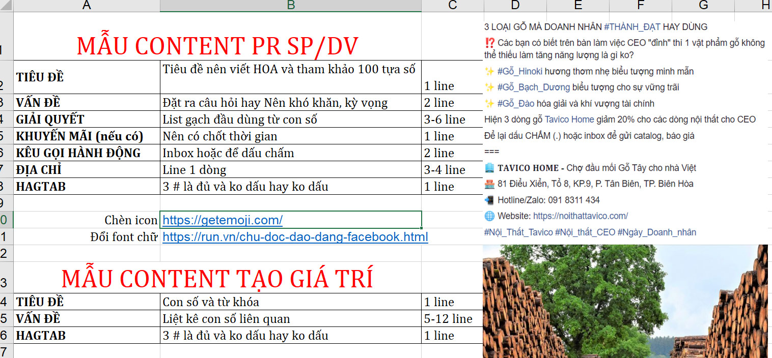 viết content facebook