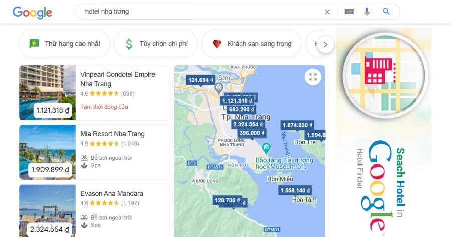 Giải pháp Digital Marketing khách sạn Google Hotels