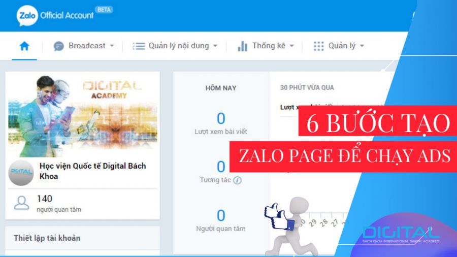 6 bước tạo Zalo Page để chạy quảng cáo